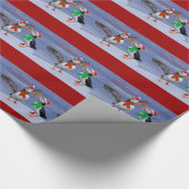 Festive Puffins Wrapping Paper - Kerstmis Cadeaupapier (Hoek)
