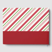 Festive Pug in Red Santa Hat met kerstverlichting Gastenboek (Achterkant)