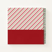 Festive Pug in Red Santa Hat met kerstverlichting Notitieboek (Achterkant)