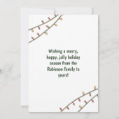 Festive Pug-kerstkaartje met wensen voor feestdag Bedankkaart (Achterkant)