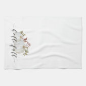 Festive Pumpkin Hallo Herfst Calligrafie Theedoek (Horizontaal)