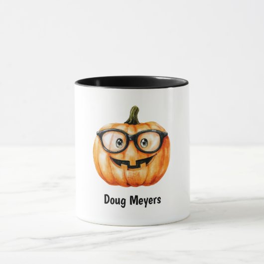 Festive Pumpkin Halloween Personalized Name Mok (Midden)