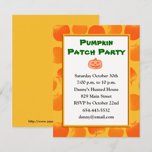 Festive Pumpkin Kaart Sjabloon (Voorkant / Achterkant)