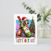 Festive Pup  Briefkaart (Staand voorkant)