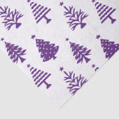 Festive Purple and White Christmas Tree Pattern Tissuepapier (Detail)