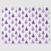 Festive Purple and White Christmas Tree Pattern Tissuepapier (Voorkant)