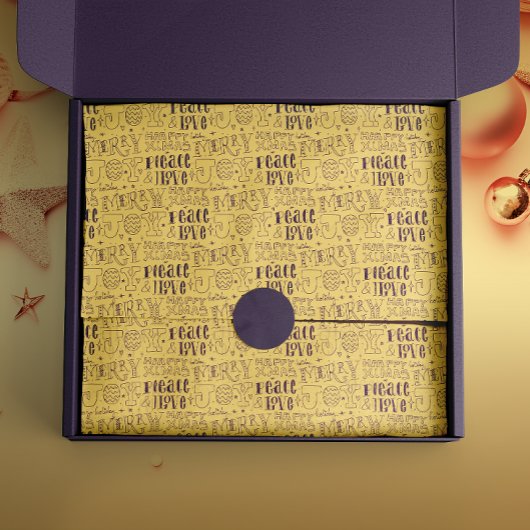 Festive Purple Christmas Typography Tissuepapier