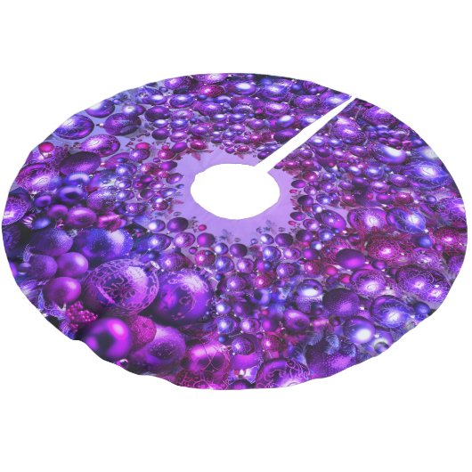 Festive Purple Holiday Tree Skirt Kerstboom Rok (Gekanteld)