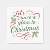 Festive Quote Raise a glass to Christmas  Servet (Voorkant)