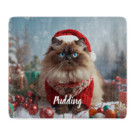 Festive Ragdoll Cat Christmas Personalized  Snijplank