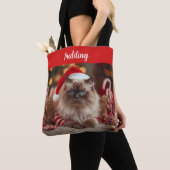 Festive Ragdoll Cat Christmas Personalized  Tote Bag (Dichtbij)