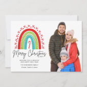 Festive Rainbow Candy Cane Foto met prettige kerst (Voorkant)