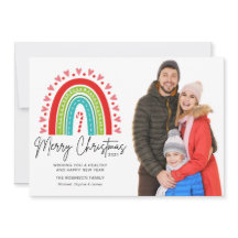 Festive Rainbow Candy Cane Foto met prettige kerst