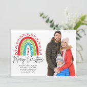 Festive Rainbow Candy Cane Foto met prettige kerst (Staand voorkant)