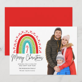 Festive Rainbow Candy Cane Foto met prettige kerst
