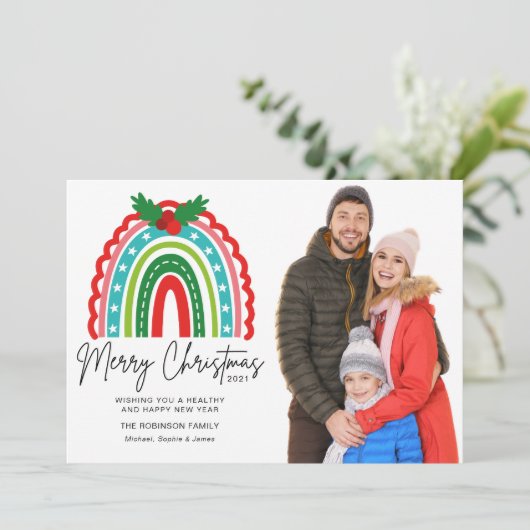 Festive Rainbow Holly, vier kerst (Staand voorkant)