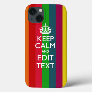 Festive Rainbow Stripes houden kalm met Jouw tekst Case-Mate iPhone Case