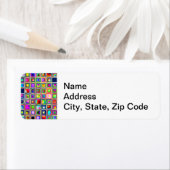 Festive Rainbow Textured Mosaic Tiles Pattern Etiket (Insitu)