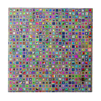 Festive Rainbow Textured Mosaic Tiles Pattern Tegeltje
