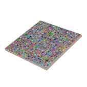 Festive Rainbow Textured Mosaic Tiles Pattern Tegeltje (Zijkant)