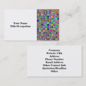 Festive Rainbow Textured Mosaic Tiles Pattern Visitekaartje (Voorkant / Achterkant)