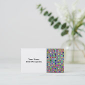 Festive Rainbow Textured Mosaic Tiles Pattern Visitekaartje (Staand voorkant)