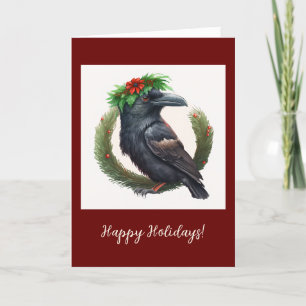 Festive Raven Folded Holiday / Kerstkaart Bedankkaart