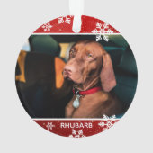 Festive Red 2 Photo Dog Kerstmis | Pet Ornament (achterkant)