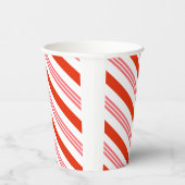 Festive Red aardbery Candy Cane Stripe Kerstmis Papieren Bekers (Rechts)