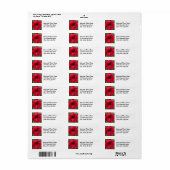 Festive Red Amaryllis Floral Return Address Etiket (Full Sheet)