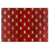Festive Red and Gold Foil Winter Gingerbrood Man Snijplank (Voorkant)