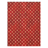 Festive Red and Gold Foil Winter Gingerbrood Man Tafelkleed (Voorkant)
