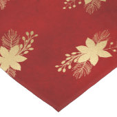 Festive Red and Gold Foil Winter Poinsettia Korte Tafelloper (Hoek)