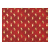 Festive Red and Gold Foil Winter Poinsettia Tafelkleed (Voorkant (Horizontaal))