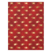 Festive Red and Gold Foil Winter Poinsettia Tafelkleed (Voorkant)