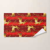 Festive Red and Gold Reindeer Merry Kerstmis Bad Handdoek (Handdoek)