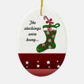 Festive Red and Green Kerstmis Stocking Keramisch Ornament (Voorkant)