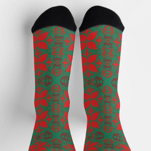 Festive Red and Green Pattern Sokken (Top)