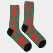 Festive Red and Green Pattern Sokken (Rechts)