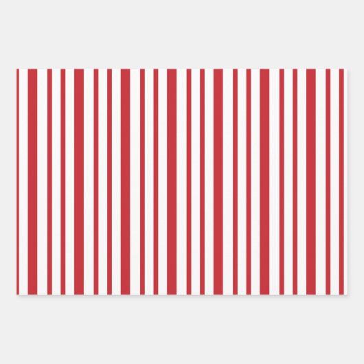 Festive Red and White Christmas Tree Pattern Inpakpapier Vel (Voorkant 3)