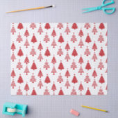 Festive Red and White Christmas Tree Pattern Tissuepapier (Craft)