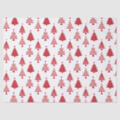 Festive Red and White Christmas Tree Pattern Tissuepapier (Voorkant)