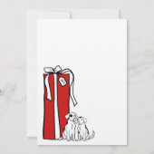 Festive Red and White Dog-kerstparty Kaart (Achterkant)