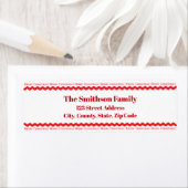 Festive Red and White Merry Christmas Address Etiket (Insitu)