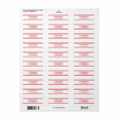 Festive Red and White Merry Christmas Address Etiket (Full Sheet)