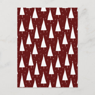 Festive Red And White Merry Christmas Tree Card. Briefkaart