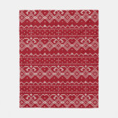 Festive Red and White Scandinavian Knit Pattern Fleece Deken (Voorkant)