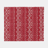 Festive Red and White Scandinavian Knit Pattern Fleece Deken (Voorkant (Horizontaal))