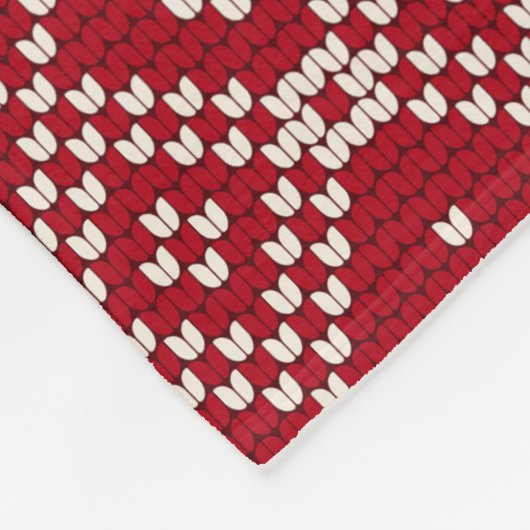 Festive Red and White Scandinavian Knit Pattern Fleece Deken (Hoek)