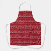 Festive Red and White Scandinavian Knit Pattern Schort (Voorkant)